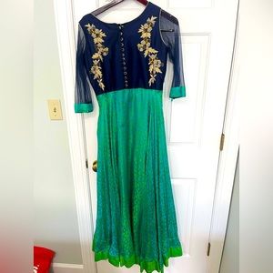 Teal/Navy Anarkali Gown